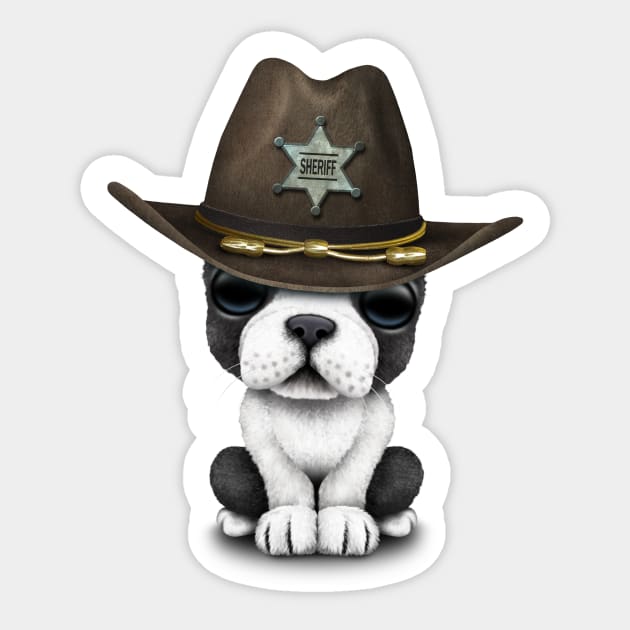 Cute French Bulldog Puppy Sheriff Sticker by jeffbartels